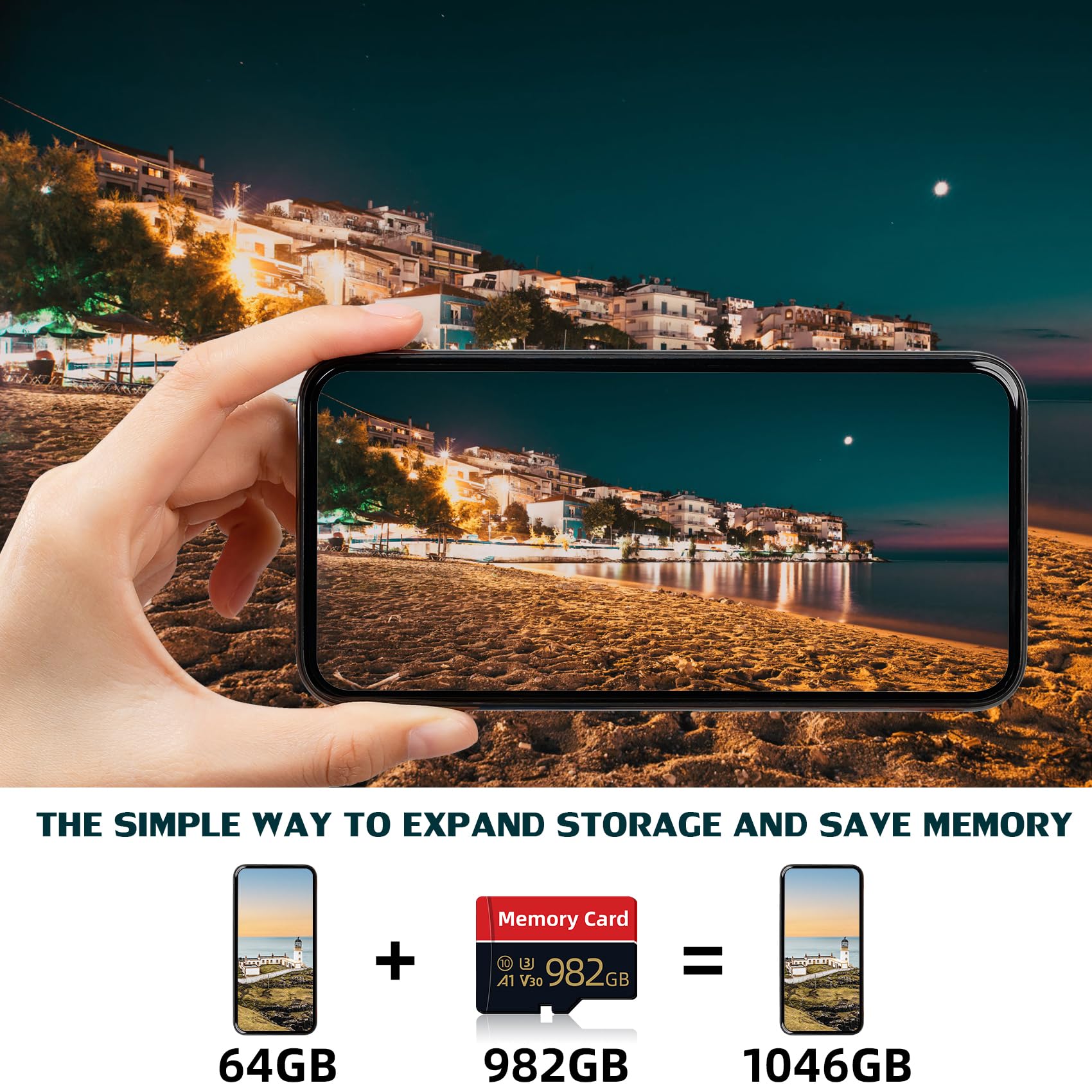 thumbnail interactive-video image 1 of Memory Card 982GB High Speed Memory Cards 982GB Large Capacity TF Card 1 of 9